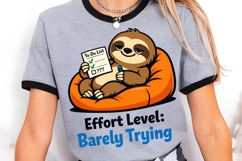 Effort Level Barely Trying PNG, Funny Lazy Sloth PNG Design Product Image 3