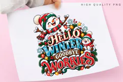 Hello Winter Goodbye Worries Snowman Holiday Illustration Product Image 3