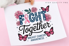 Fight Together Breast Cancer Awareness PNG, Pink Ribbon Product Image 3