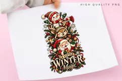A Little Winter Magic Cute Santa Snowman Reindeer Christmas Product Image 3