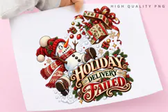 Holiday Delivery Failed Funny Christmas Snowman PNG Product Image 3