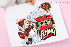 Cute Snowman Well That Went Flying Christmas Winter Holiday Product Image 3