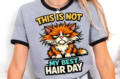 This Is Not My Best Hair Day Cat PNG Design, Funny Grumpy Product Image 3