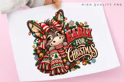 Cute Christmas Donkey Early For Christmas Festive Winter Product Image 3