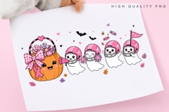 Pink Ribbon Ghost Football PNG, Breast Cancer Halloween PNG Product Image 3
