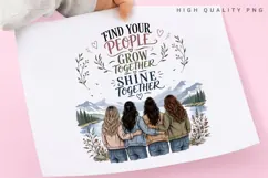 Find Your People PNG Sublimation Design, Four Best Friends Product Image 1
