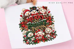 Merry Bright Friends Christmas Snowman Family Holiday Product Image 3