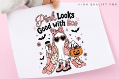 Pink Looks Good With Boo PNG, Pink Ghost Coffee Sublimation Product Image 3