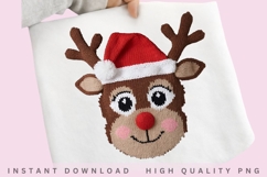 Crochet Reindeer Christmas PNG, Cute Amigurumi Reindeer Product Image 2