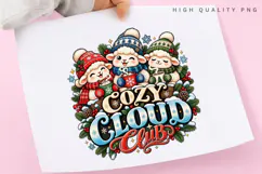 Cozy Cloud Club Cute Winter Lambs Christmas Hot Cocoa PNG Product Image 3