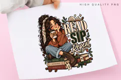 Book Lover Coffee Reading PNG, Cozy Bookish Girl Product Image 3