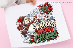 Whoops Merry Christmas Funny Snowman Holiday Gift PNG Design Product Image 3
