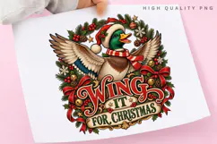 Wing It for Christmas Festive Duck Winter Holiday PNG Product Image 3