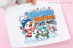 Cute Winter Snowman Family Funny Faces Good Moods Christmas Product Image 1