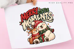 Merry Little Moments PNG Sublimation Design, Cute Polar Bear Product Image 3