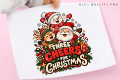 Three Cheers for Christmas Santa Snowman Reindeer Holiday Product Image 3