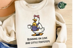 Running on Love and Little Footsteps Duck Mom PNG Product Image 3