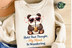 Hold That Thought My Mind Is Wandering PNG, Cute Panda Boba Product Image 4