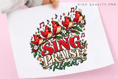 Singing Cardinals Sing Praise Repeat Christmas Winter Product Image 3