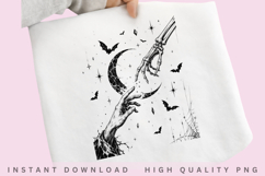 Gothic Witch Hand Moon SVG Design Product Image 2
