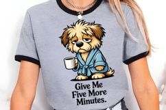 Give Me Five More Minutes Dog PNG, Funny Sleepy Dog Coffee Product Image 3