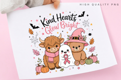 Kind Hearts Glow Bright PNG, Breast Cancer Ghost Highland Product Image 3