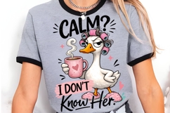 Calm I Don't Know Her Goose PNG, Sassy Goose With Coffee Product Image 3