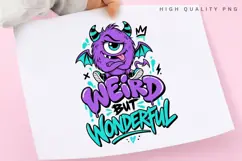 Weird But Wonderful PNG Sublimation Design, Cute Purple Product Image 3
