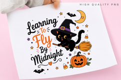 Learning To Fly By Midnight PNG Sublimation Design, Black Product Image 3