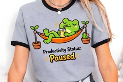 Productivity Status Paused Frog PNG, Funny Lazy Frog Hammock Product Image 3