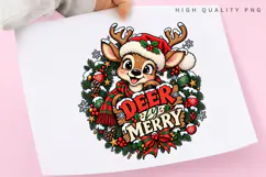 Deer Merry Christmas Winter Holiday PNG, Cute Festive Product Image 3
