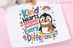 Kind Hearts Welcome Every Difference PNG Sublimation Design Product Image 3