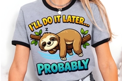 I'll Do It Later Probably Sloth PNG, Funny Lazy Sloth Product Image 3