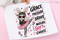 Ballerina Bunny PNG Sublimation Design, Cute Punk Rabbit Product Image 3