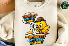 The Breakfast Mystery Deepens Funny Detective Chick Cartoon Product Image 5