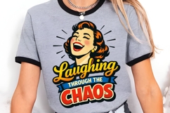 Laughing Through The Chaos Retro Funny PNG Design Product Image 3