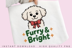 Furry &amp; Bright Christmas Puppy PNG, Cute Dog Christmas Product Image 2