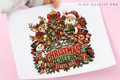Christmas Cheer Starts Here Santa Reindeer Snowman Product Image 3