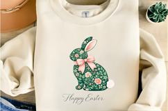 Happy Easter Floral Bunny Silhouette Spring Rabbit Vintage Product Image 4