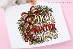 Deck the Winter Wishes Christmas Holiday Festive Typography Product Image 3
