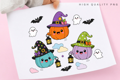 Cute Witch Pumpkin PNG, Pastel Halloween Pumpkins Holding Product Image 3