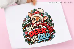 Oh Deer Its Cold Cute Winter Reindeer Christmas Holiday PNG Product Image 3