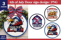 4th of July sublimation patriotic door signs Proud Eagle Product Image 1