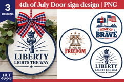 4th of July sublimation patriotic door signs liberty torch Product Image 1