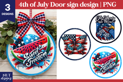 4th of July sublimation patriotic door signs Eagle Butterfly Product Image 1
