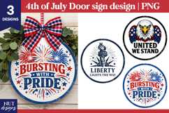 4th of July door sign patriotic sublimation American Eagle Product Image 1