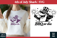 Patriotic shark BBQ 4th of July SVG independence day svg Product Image 1