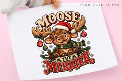 Moose The Merrier PNG Sublimation Design, Cute Baby Moose Product Image 3