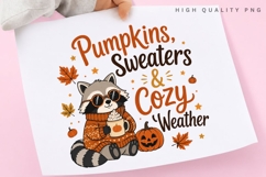 Pumpkins Sweaters And Cozy Weather PNG Sublimation Design Product Image 3