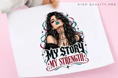 My Story My Strength PNG Sublimation Design, Dark Glam Teal Product Image 1